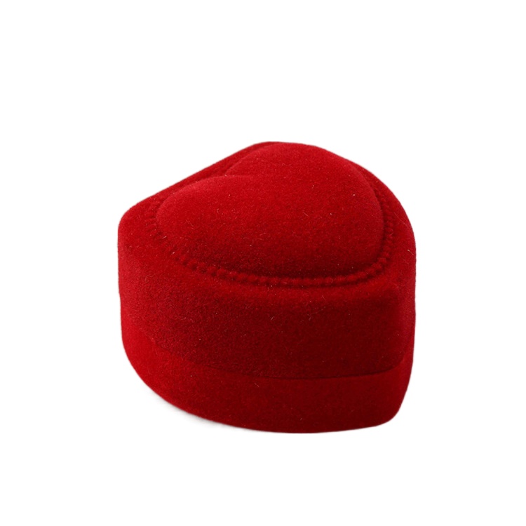 2pcs Red Heart Shape Velvet Earrings Ring Box Jewelry Display Case Holder Gift Boxes Organizer Engagement Wedding Ring Boxes
