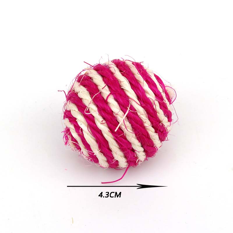 5pcs Cat Pet Sisal Rope Weave Ball Teaser Play Chewing Rattle Scratch Catch Toy Interactive Scratch Chew Toy For Pet Cat Dog
