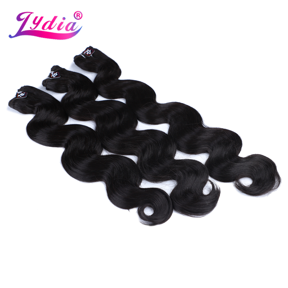 Lydia Bundles Synthetic Sew in Body Wavy Hair Extensions 3pcs/Pack Water Curly 18"20"22Inch Weaving Hair Wefts 225g/Pack