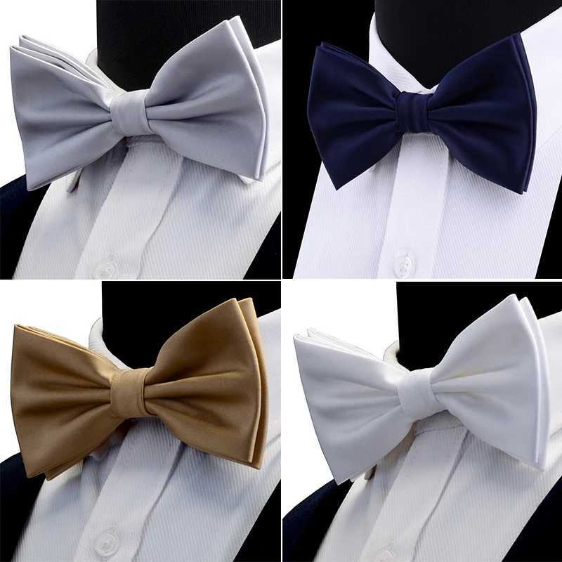 Classic Bow Tie For Man Solid Color Water Proof Double Fold Bowtie Party Wedding Accories Female Tie Gifts For ManX241109