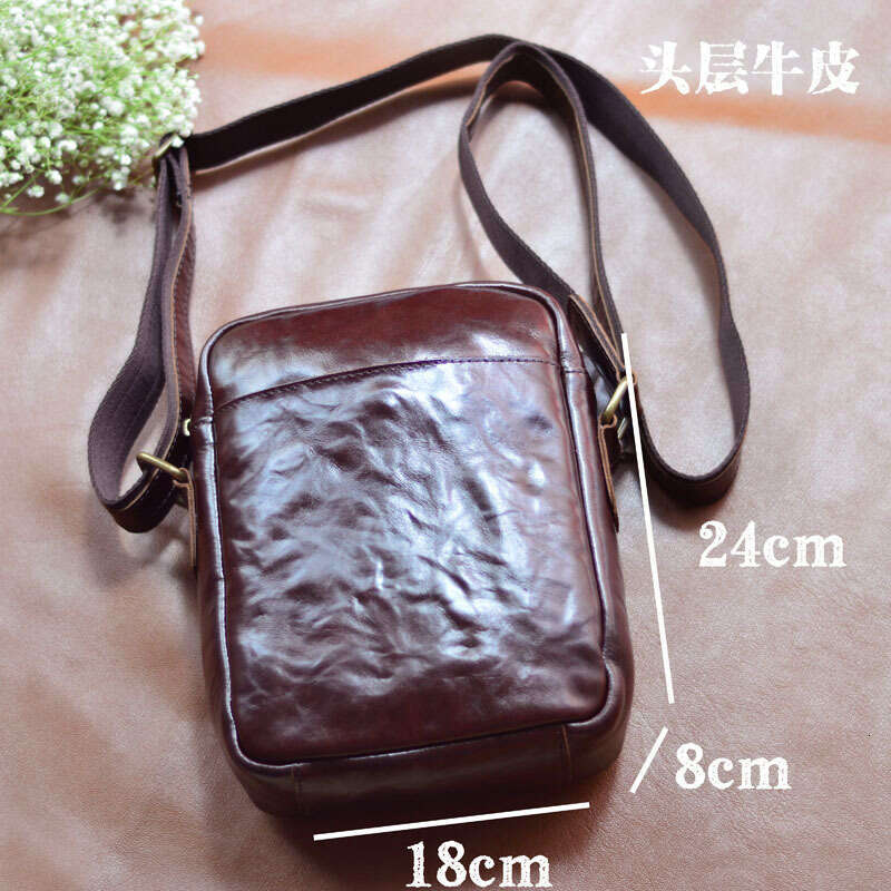 AETOO Imported Plant Tanned Head Layer Cowhide High Quality Men's Vertical Crossbody Durable Casual Business Shoulder Bag