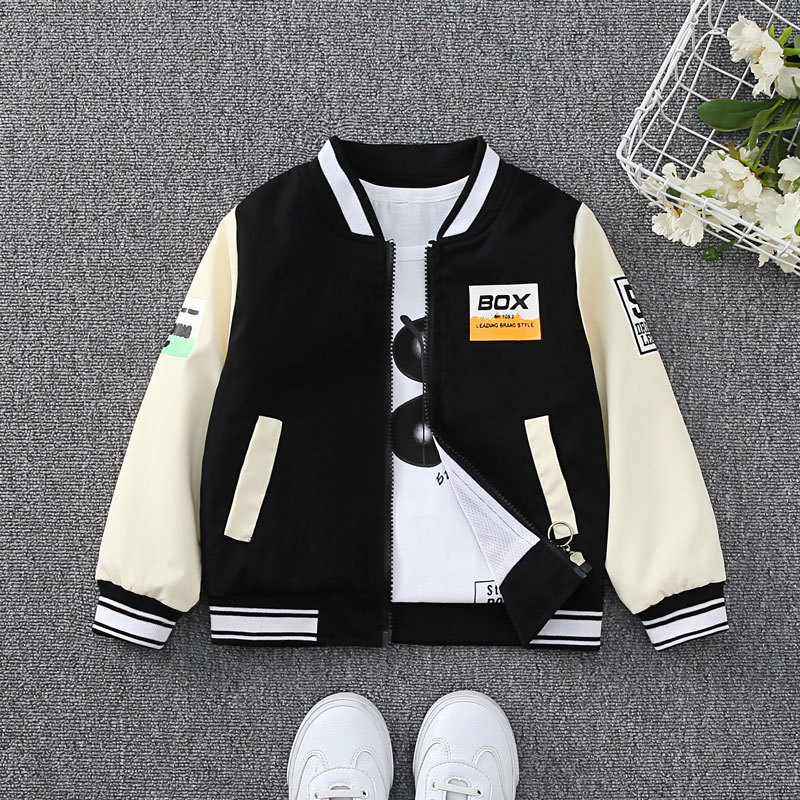 Children's clothing 2025 boys' contrasting color windbreaker thin spring and autumn jacket free shipping