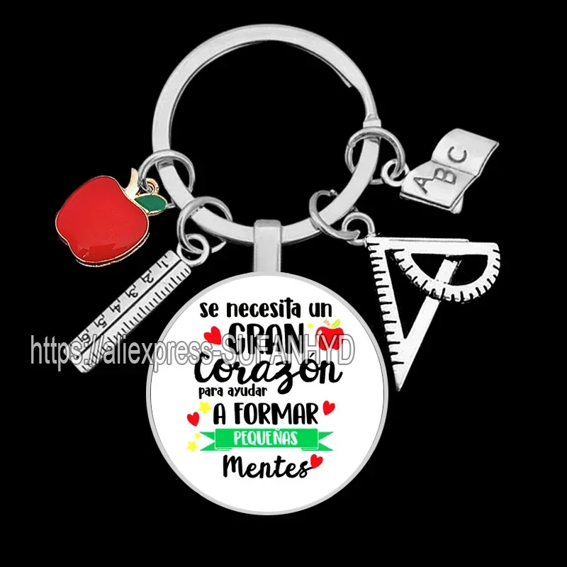 dd Spanish Teacher It In Keychain Takes Big Heart To Shape Keychains for Professor Teachers Day Gift s
