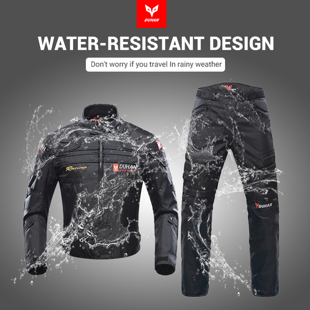 DUHAN new Motorcycle Jacket Men Motocross 2025 Moto Windproof Protective Jacket Pants Chaqueta Moto Racing Jacket For Winter Autumn