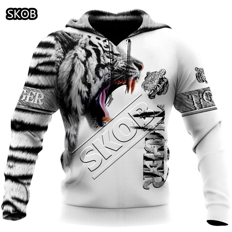 Designer hot selling classic animal pattern 3D digital printing fashion trend hoodie