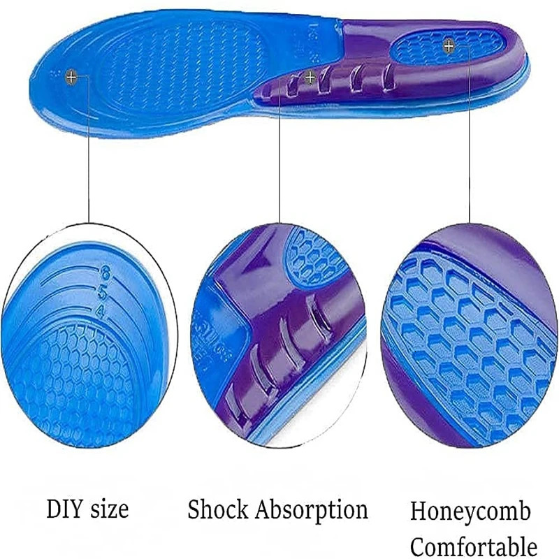 1Pair Silicone Insoles for Shoes Ortic Arch Support Insole Soft Shoe Inserts Sport Anti-slip Template For Man Women Shoe Sole 240329