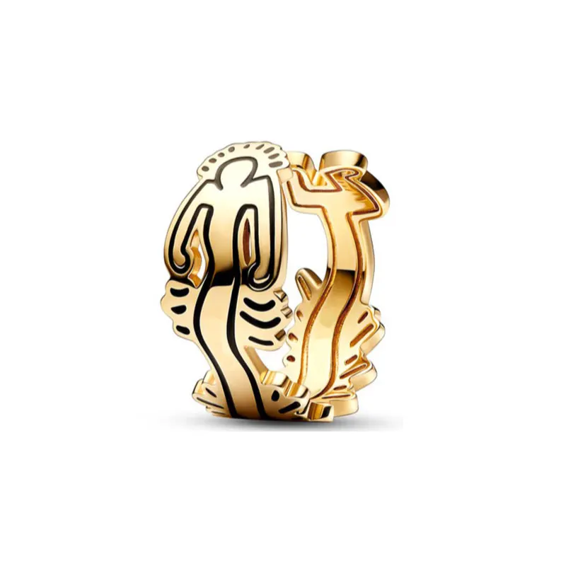 925 Sterling Silver New Fashion Valentine's Day Sparking Double -Hearted Ring Is Suitable For Women's Jewelry Fashion Accessories Free Deli