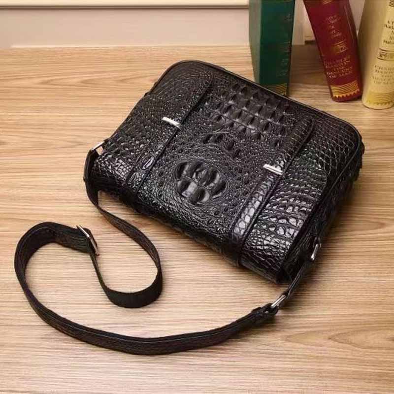 Men's bag sacos de ombro Genuine Leather men's shoulder bag Briefcase Crocodile pattern cowhide bag high quality crossbody bags