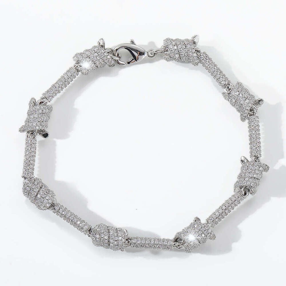 ins wire personalized Cuban chain front back full of jewelry bracelet for men and women's hip hop accessories