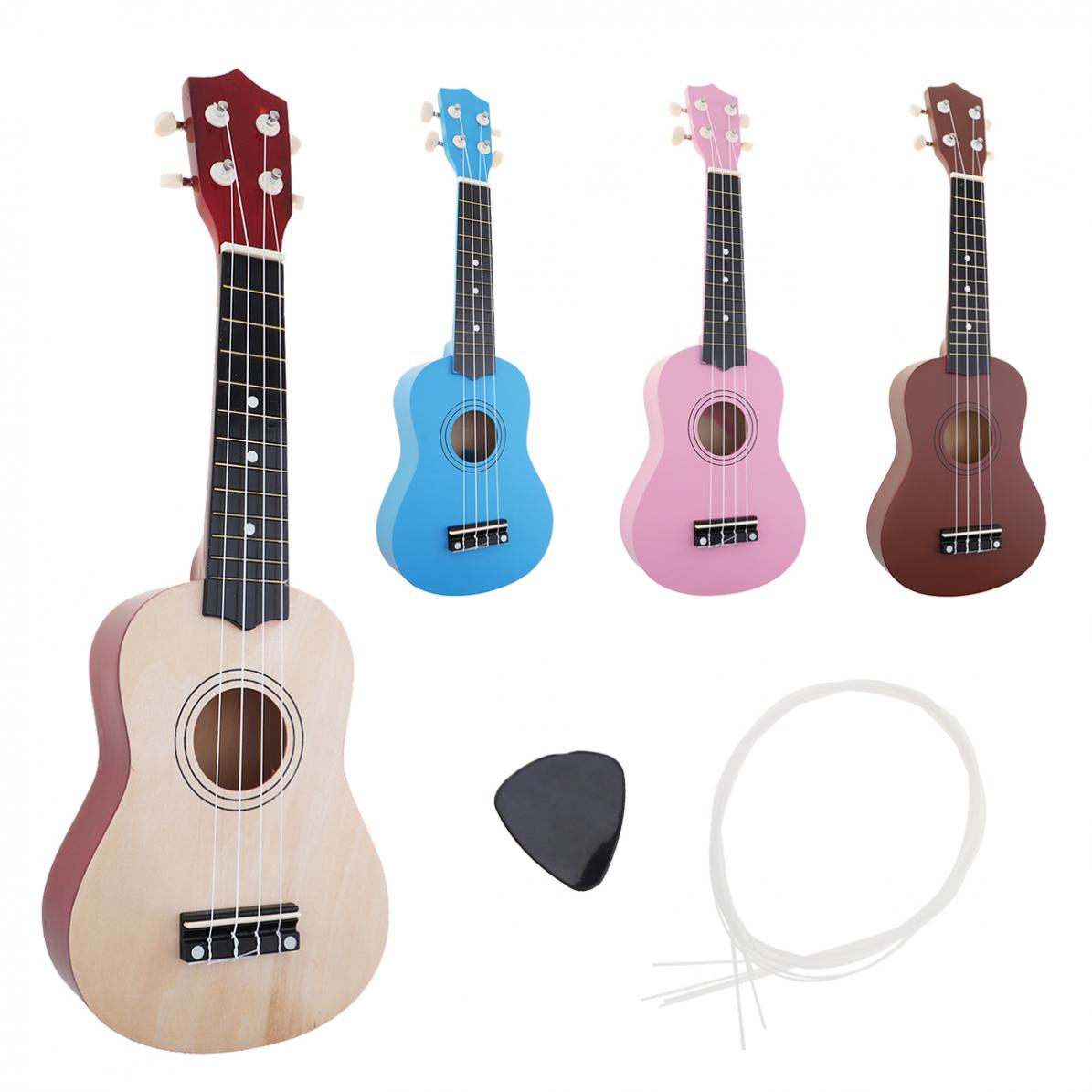 21 Inch 4 color Ukulele Beginners Children Christmas Gifts Hawaii Four String Guitar +String+Pick