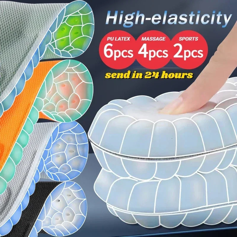 3Pair 2Pair 1Pair Massage Sports Insoles Super Soft Sport Insole Running Foot Shoe Inserts Soles Arch Support Orthopedic Cushion 240329