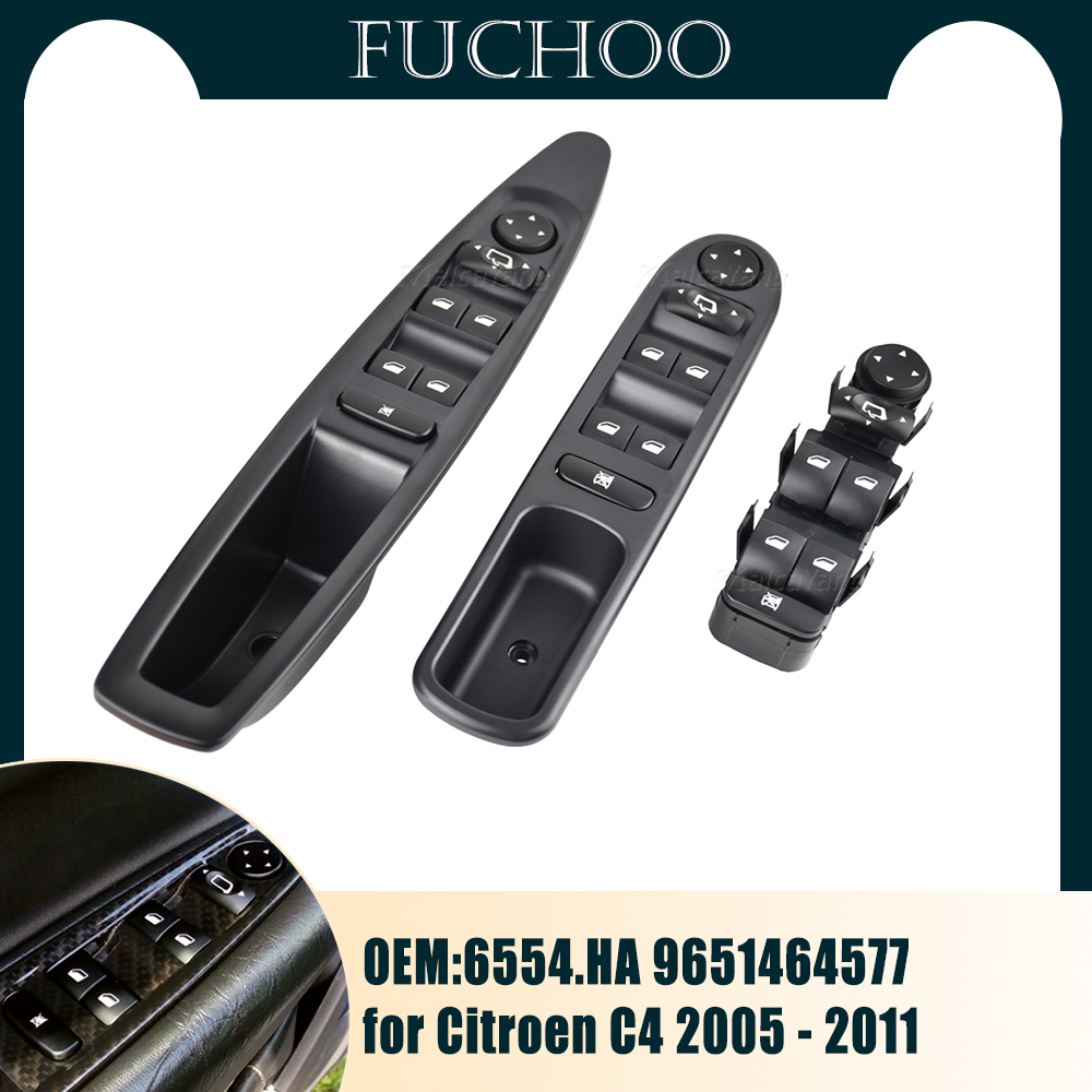 Car Accessories LHD Front Left Master Electric Power Control Switch Buttons for Citroen C4 05-11 6554.HA 9651464577