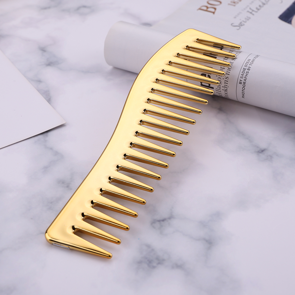 Electroplating Comb Hairdressing Resin Scalp Massage Hair Brush Large Wide Tooth Comb Barber Clipper Combs for Men Women Salon smile