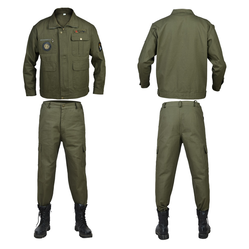 Spring Autumn Men's Wear-Resistant Workwear Suit Outdoor Workwear Military Jackets+Pants Sets Male Working Factory Uniforms