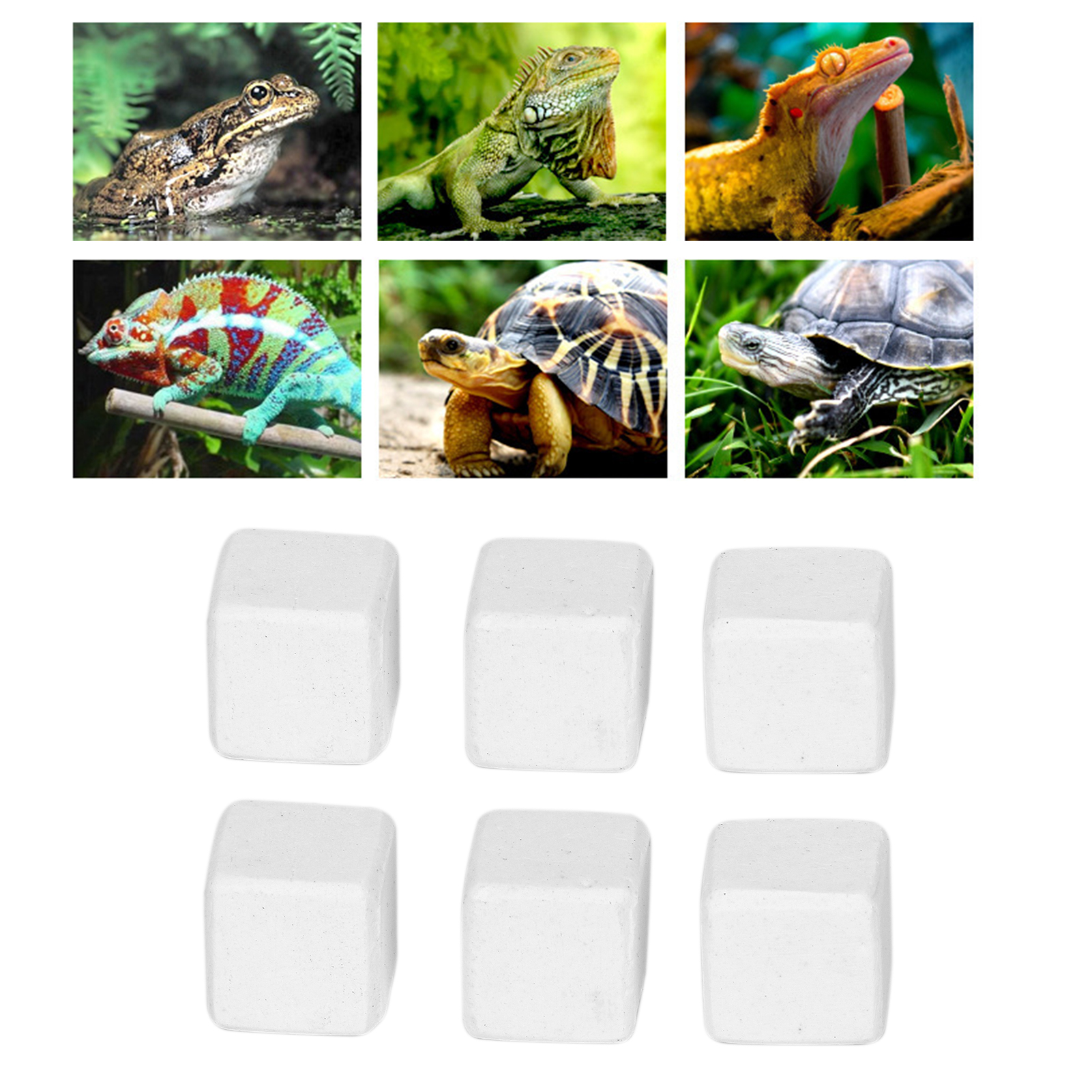 Natural Mineral Blocks for Fish Tank, Calcium Stone, Toy for Aquarium, Reptiles, 6Pcs