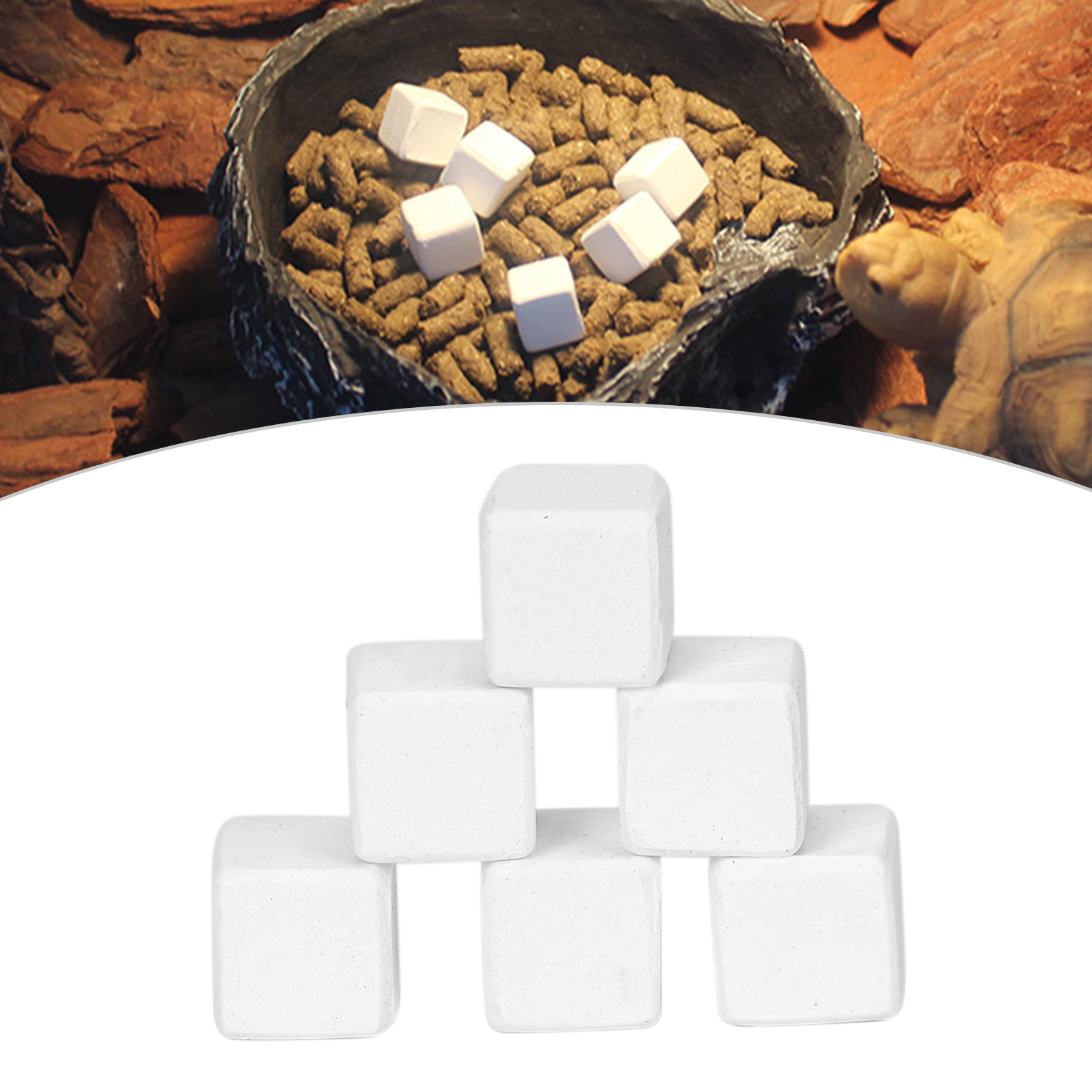 Natural Mineral Blocks for Fish Tank, Calcium Stone, Toy for Aquarium, Reptiles, 6Pcs