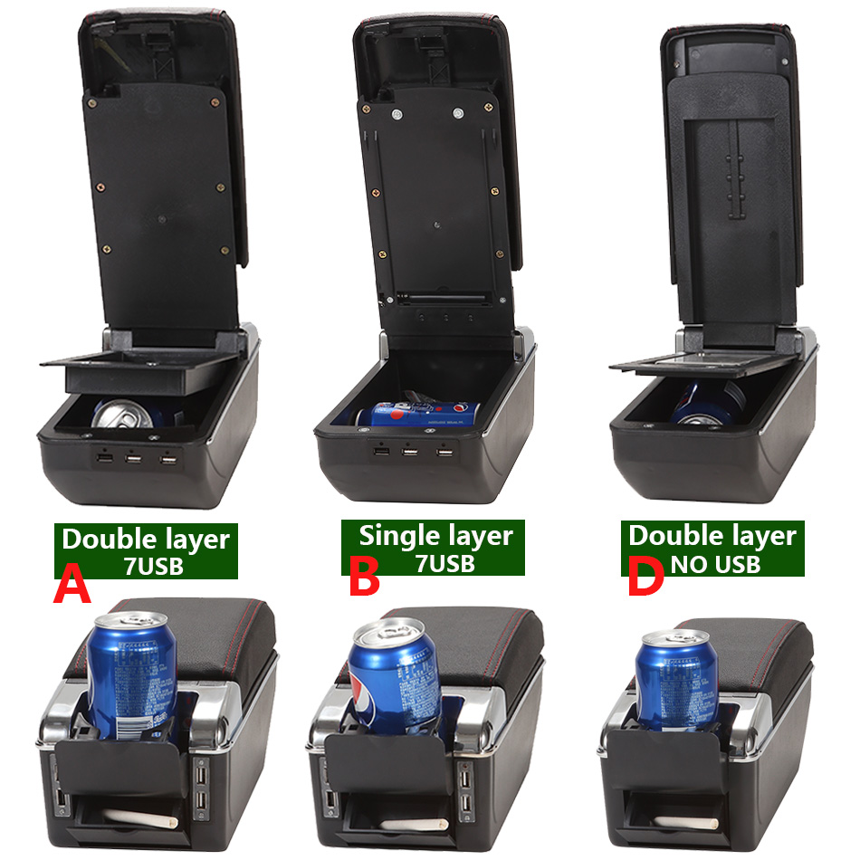 Reposabrazos para Peugeot 208, caja de almacenamiento para Peugeot 2008, Cenicero, piezas de reacondicionamiento, accesorios de detalle Interior, 2019