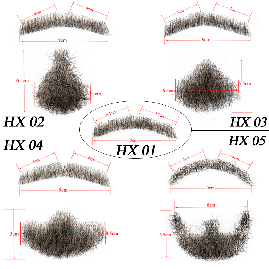 Alileader Top Selling Fake Beard Hand Made 100 percent Real Hair Swiss Lace Comfortable Invisible Remy Hair Mustache For Men