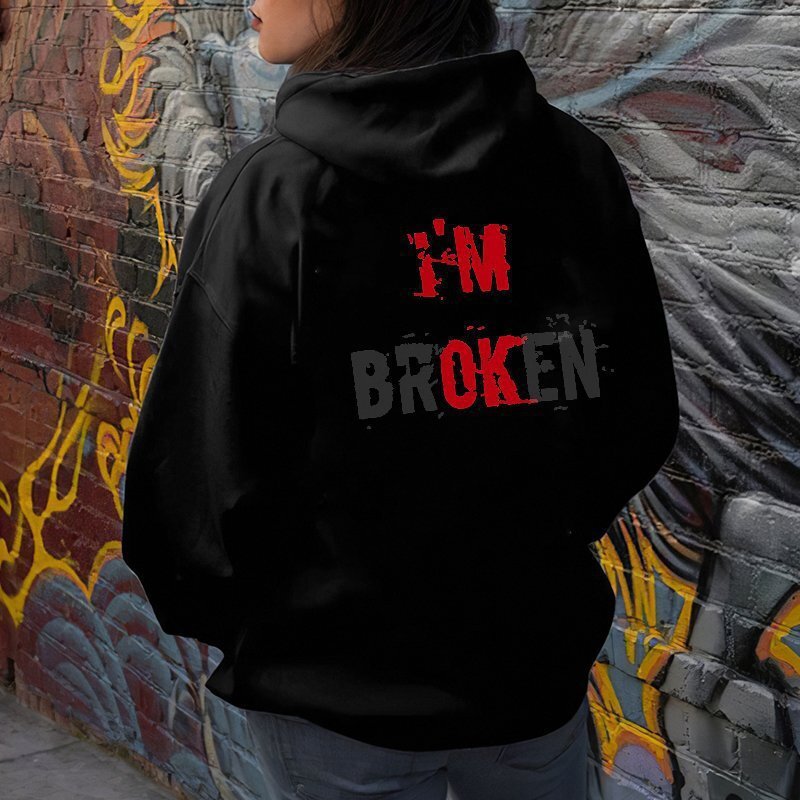 Designer's hot selling new letter pattern printed casual and fashionable hooded women's hoodie with off shoulder sleeves