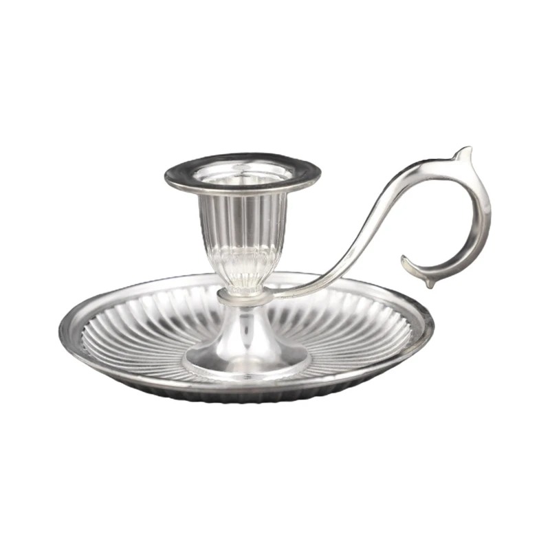 2025 Taper Candle Holder with Handle Single Head Candlelight Stand Retro Candlestick for Dining Home Table DecorationHandle Metal H260310