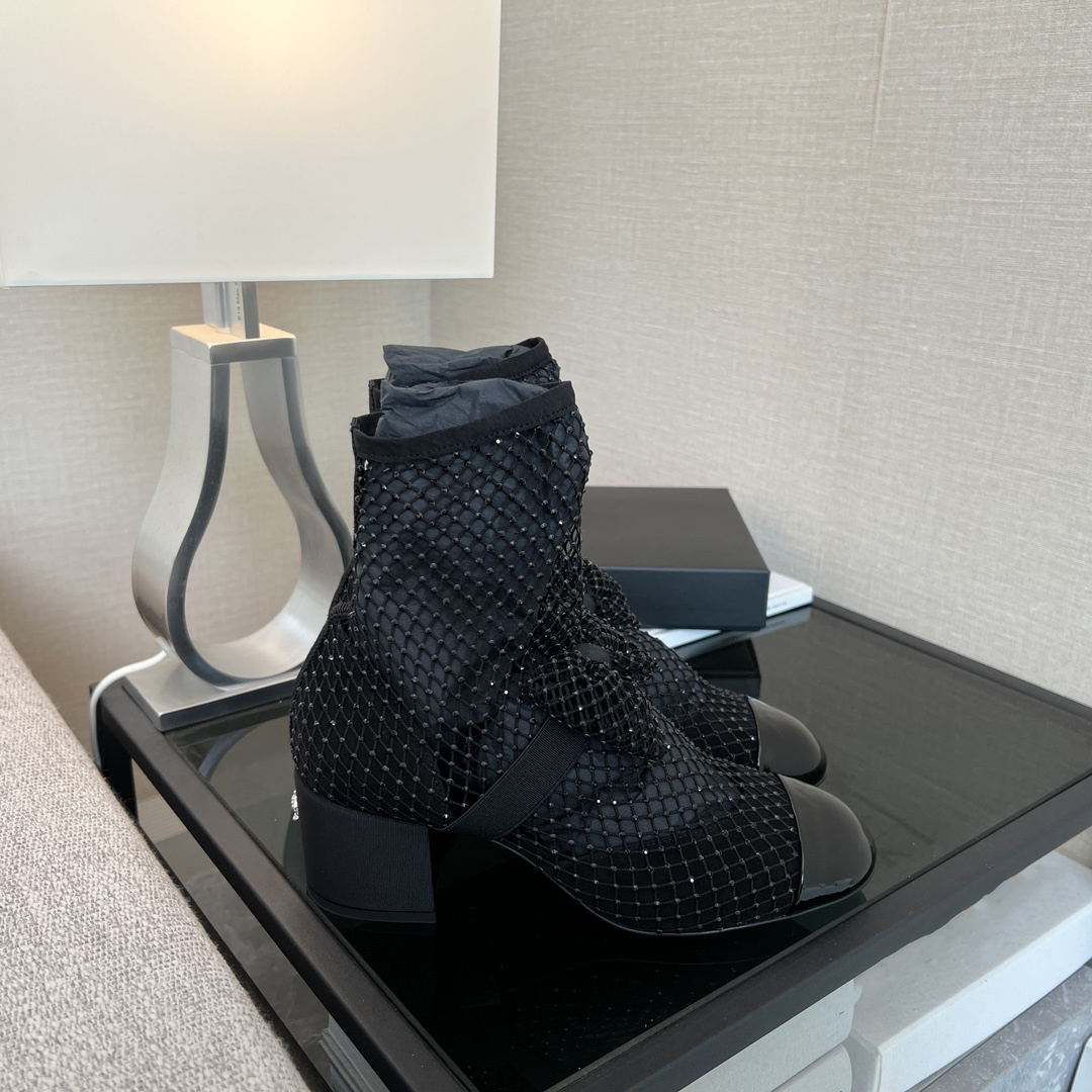 Ankle Winter Round Toe Lace-up Short Womens Platform Designer High-heeled Boots Women mesh Shoes