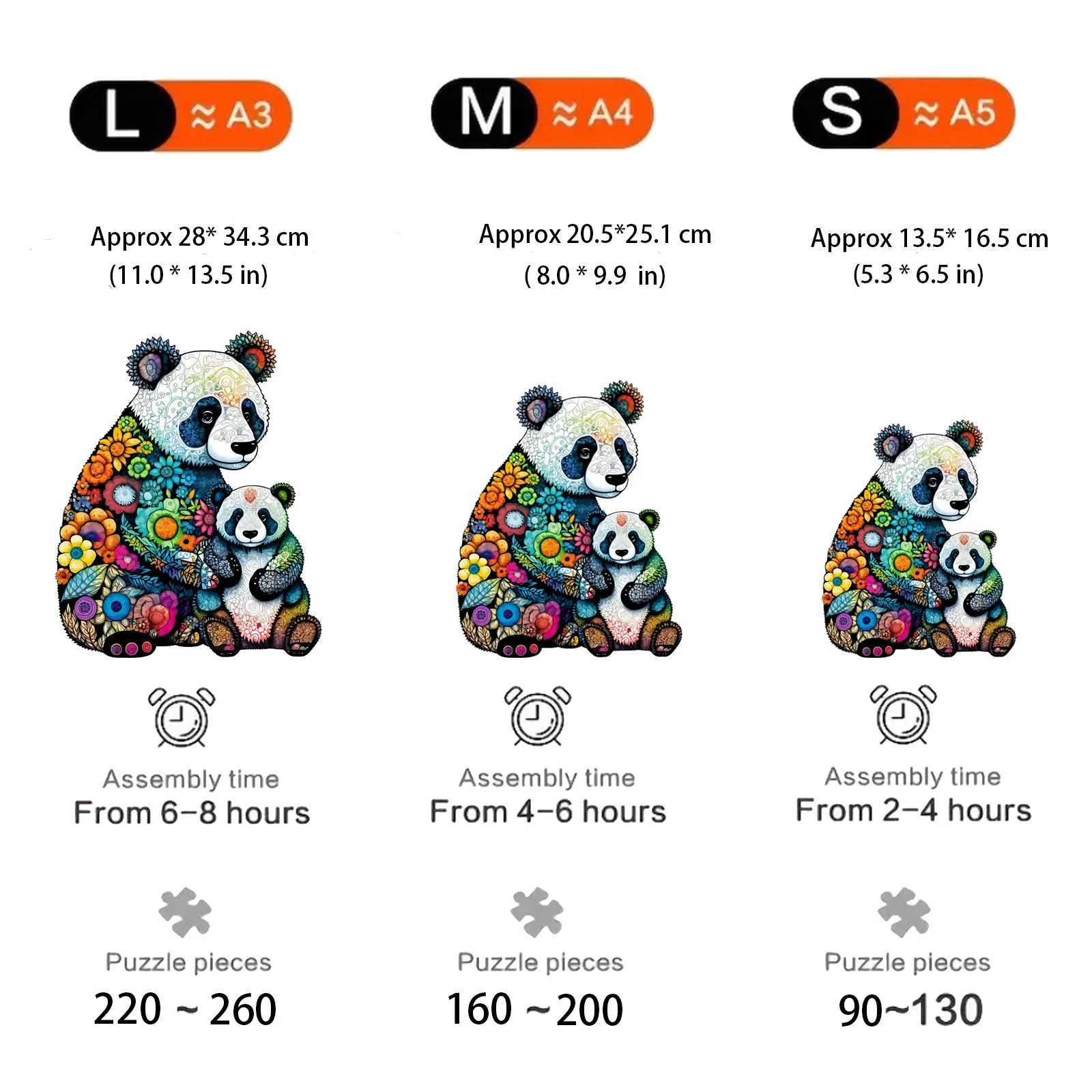 Unique Panda Wooden Jigsaw Puzzle Education Toy Gifts Wood Diy Crafts Puzzle Game Best Adult and Childrens Gifts W241109