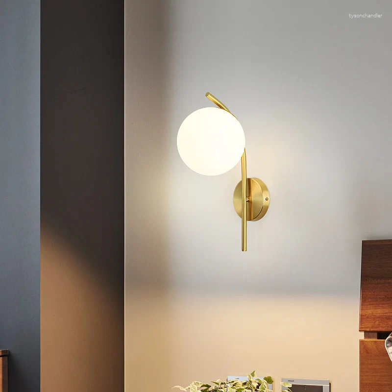 Lamps Wall Black Sconce Modern Style Glass Sconces Led Hexagonal Lamp Bedroom Decor Antique Wooden Pulley s