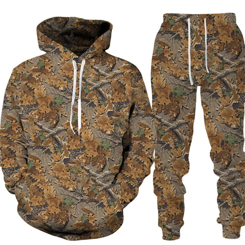 Designer Four Seasons 3D Popular Fishing Camping Digital Printed Men's Fashion Trend Hoodie Set
