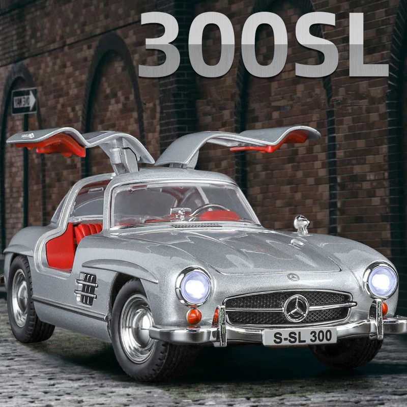 1 32 Benzs 300SL Alloy Car Model Diecasts Metal Classic Vehicles Car Model Simulation Sound Light Collection Childrens Toys GiftXJ241109