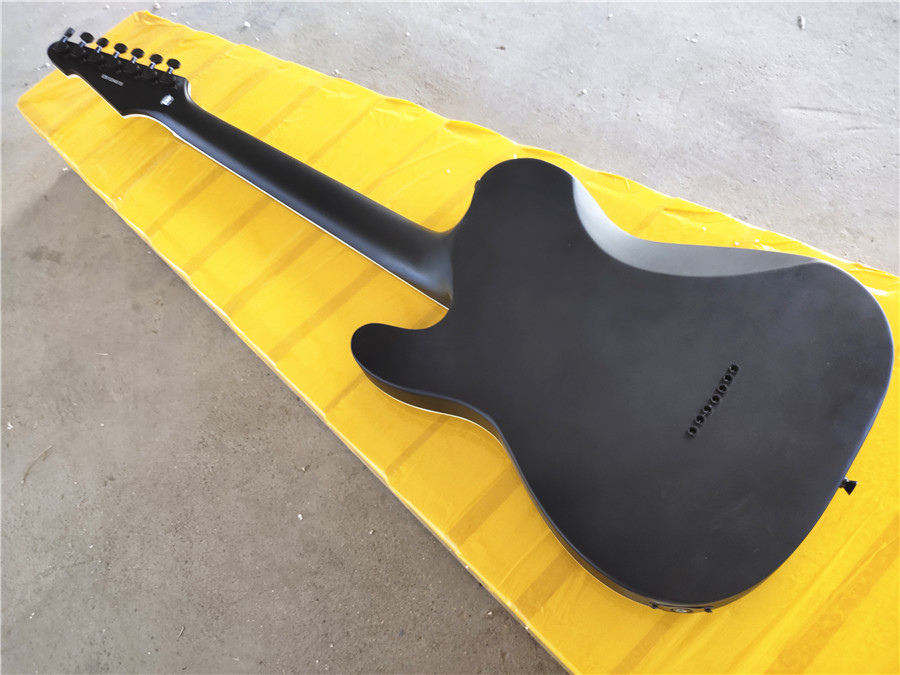 High quality customized matte black 7 string electric guitar, can be customized according to the requirements of free shipping