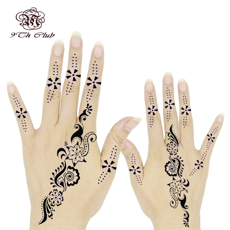 ade Stencils Tattoo pcs Henna Both Hands Feet Body Paint Large Flower Glitter Airbrush Mehndi Stencil Templates cm