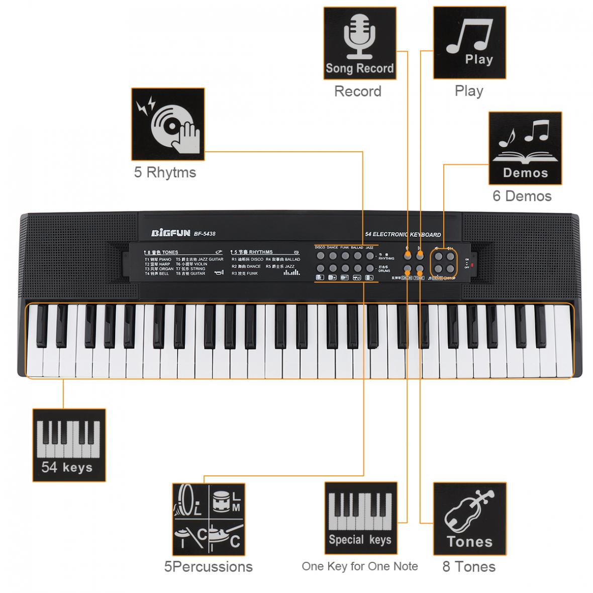 54 Tasti Elettronici Tastiera Di Musica Digitale Per Pianof…