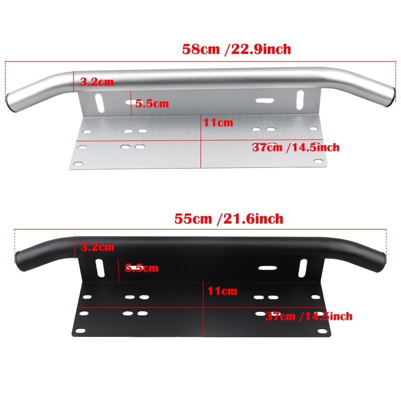 Bull Bar Car Bumper Licence Plate Holder Frame Work Led Light Bar Fog Lamp Mounting Bracket for Off road 4x4 SUV UAZ Tractor