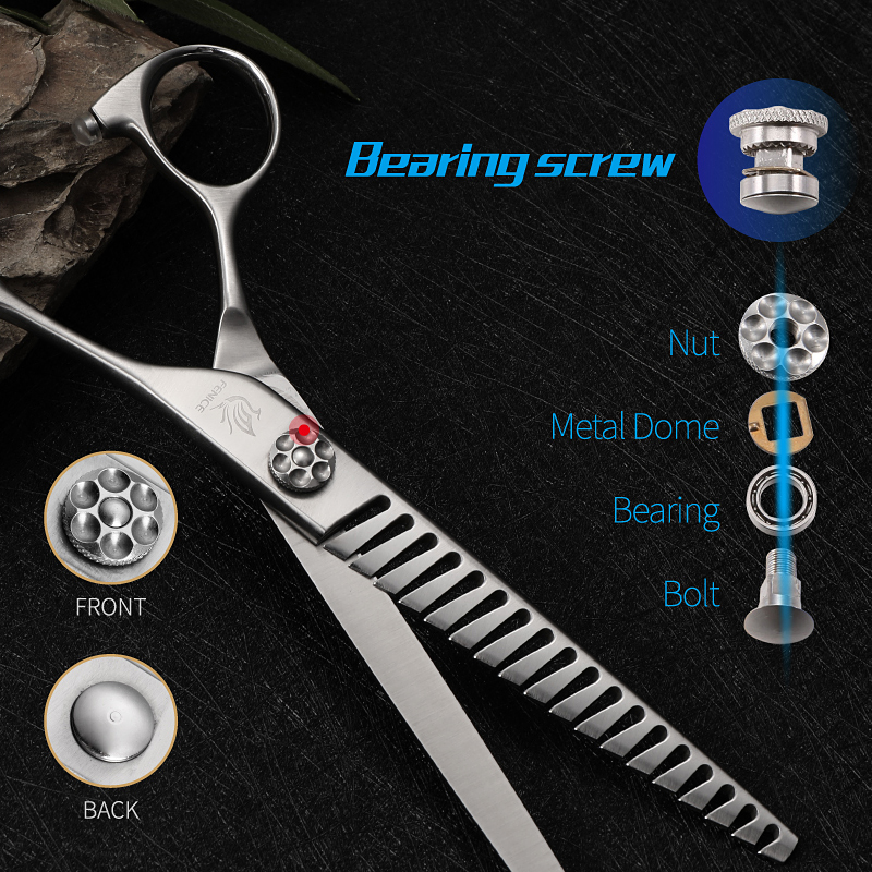 Fenice 7 inch Professional JP VG10 Steel Bearing Screw Pet Dog Grooming Thinning Scissors for Dogs Grooming Shears Thinning 50%