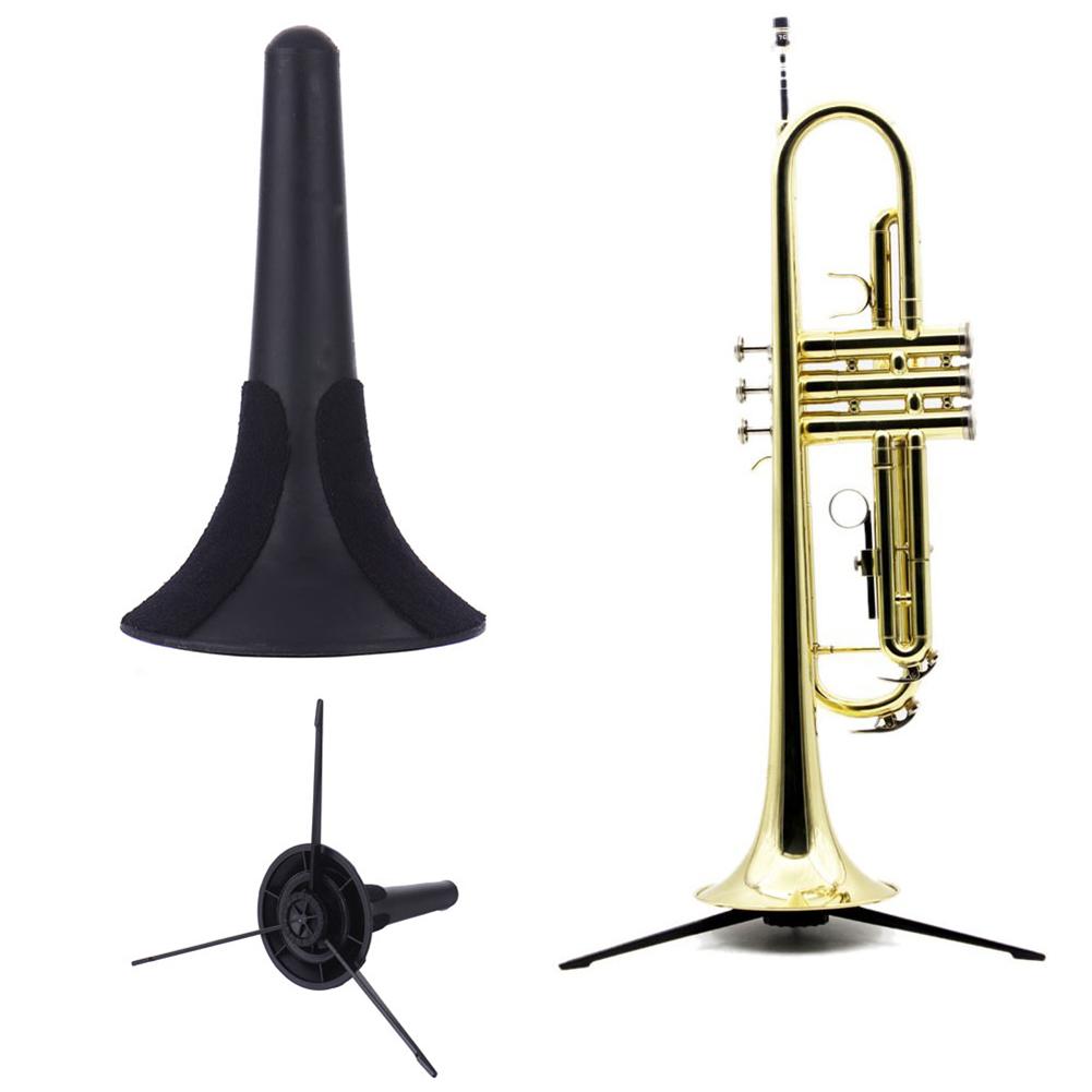 Portable Foldable Trumpet Tripod Holder Stand Metal Brass Leg Instrument Accessories Musical Instrument Accessory Black Plastic