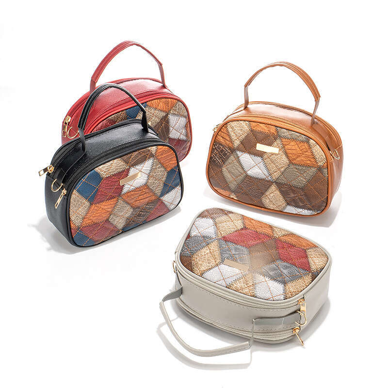 2024 new color blocked ethnic style single shoulder crossbody bag women, fashionable handbag for women