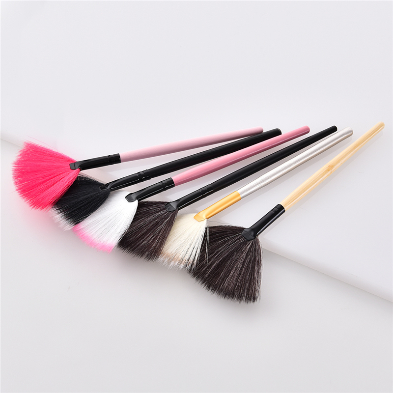 ffe Brush Shape Slim Powder Fan Concealor Blending Finishing Highlighter Makeup Nail Art Colors Wooden Hair