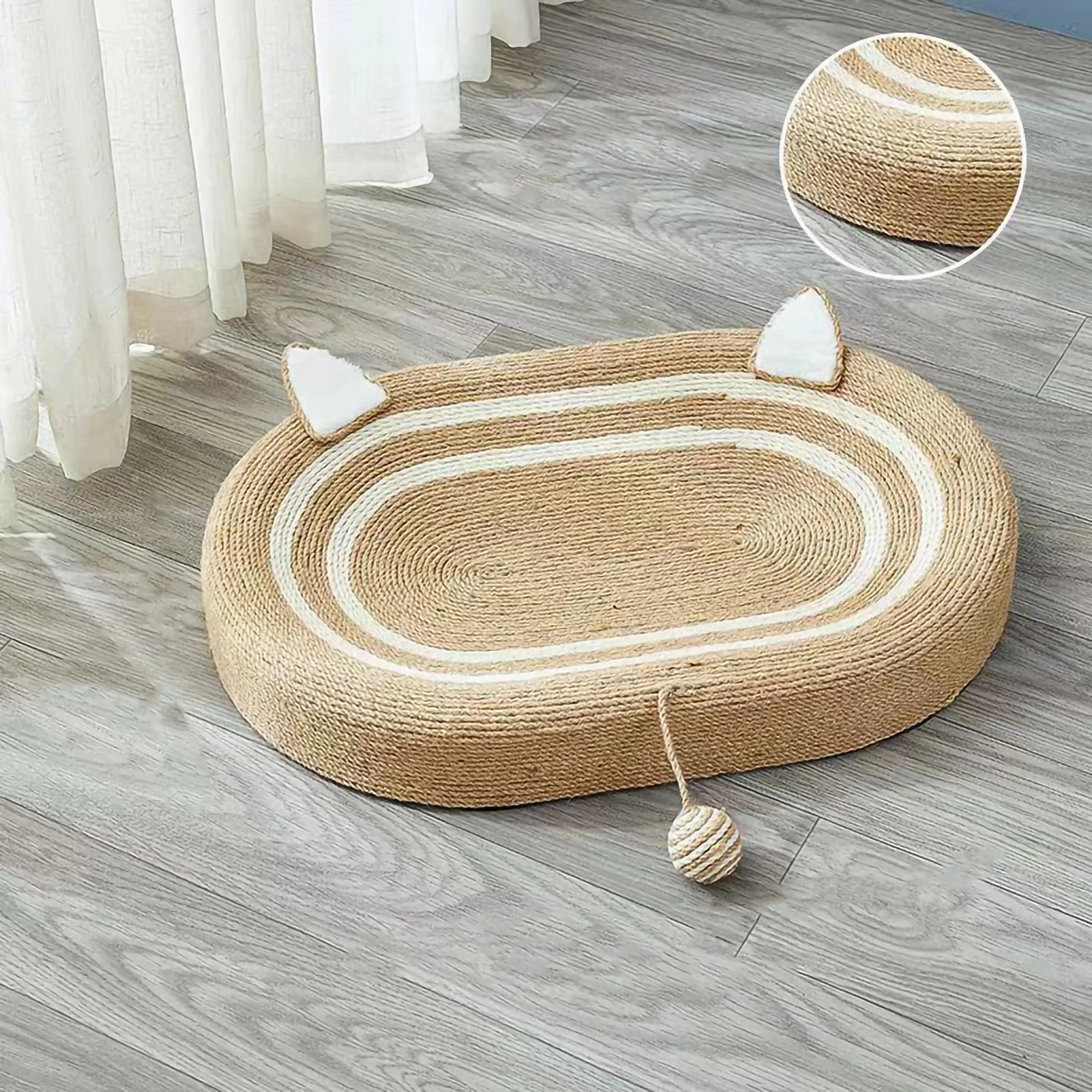 Handmade Sisal Basin Cat Scratching Board Runway Cat Toys Cats Don't Drop Scum Comfortable Cat Litter Pet Mats