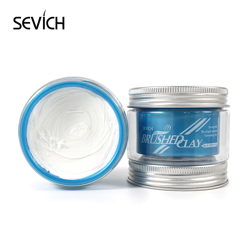 Sevich 100g Hair Brushed Clay For Men Strong Hold Hairstyle Finished Hair Styling Clay Mud Hair Cream Refreshing Hair Wax