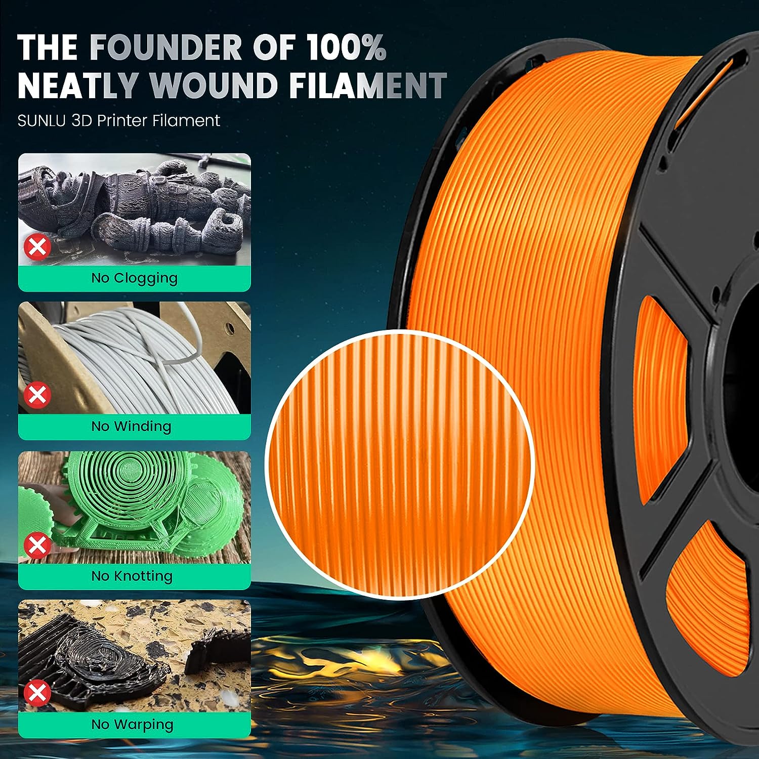 SUNLU PLA Filament 1KG 1.75mm PLA PLUS 3D Print Filament Pen Consumable 1.75mm Material PLA Plus Extruder Filament For DIY Craft