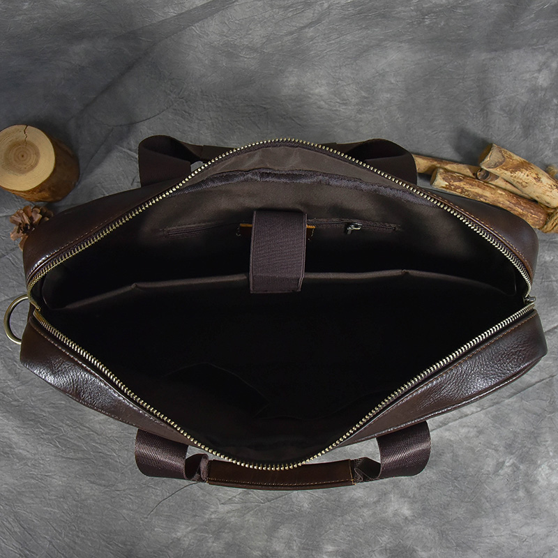 Leather Briefcase Bag For Men - Genuine Cowhide 15.6 Inch Laptop Computer Messenger Handbag New Free Delivery Designer Bag