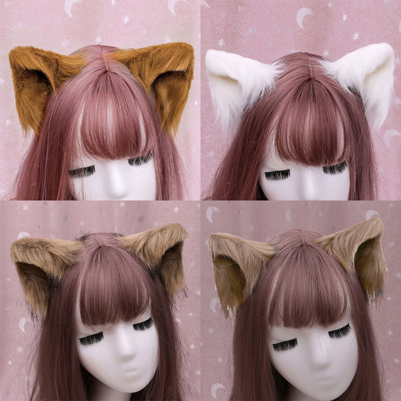 Lovely Furry Animal Beast Ears Hair Clip Anime Lolita Wolf Cat Cosplay Hairpins