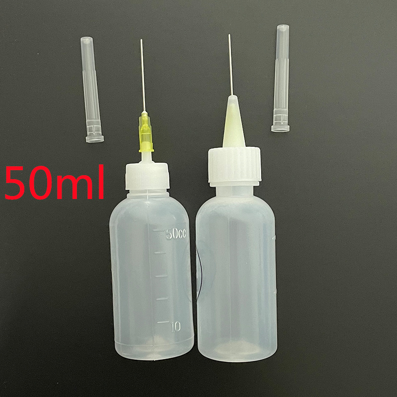 50ml Plastic Liquid Bottle With Needle For Rosin Solder Flux Paste Alcohol 502 Glue Dispenser Drop iPhone Repair Tools