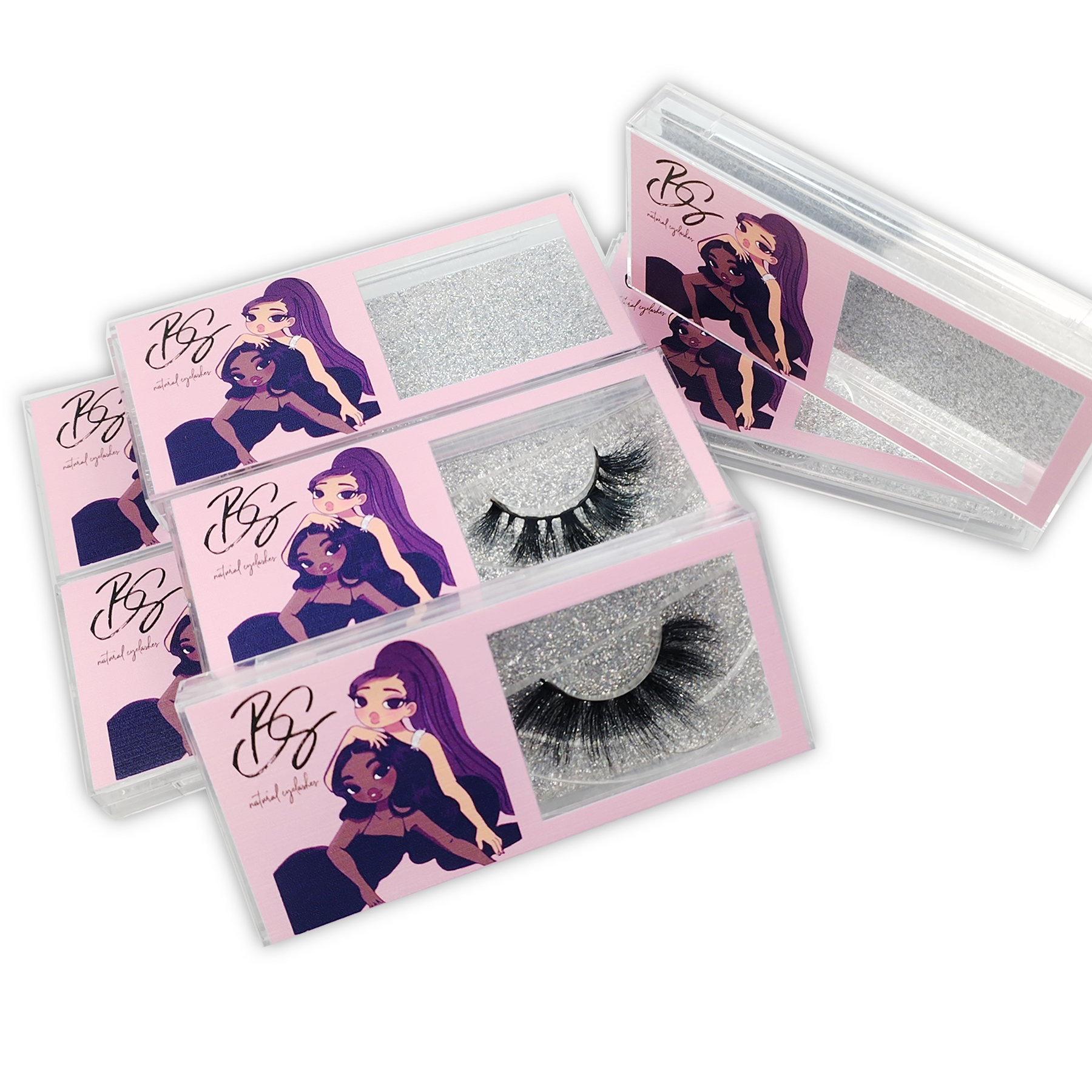 Wholesale Eyelash Boxes Package CustomizeLash Packaging Case Own Brand Sliding Wholesale 3d False Mink Lashes Plastic Box Makeup