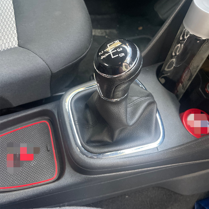 5/6 Speed Car Gear Stick Shift Knob Leather Gaiter Boot Cover For VW POLO 6C (2011-2019) Manual Lever Pen Handle Ball 13962