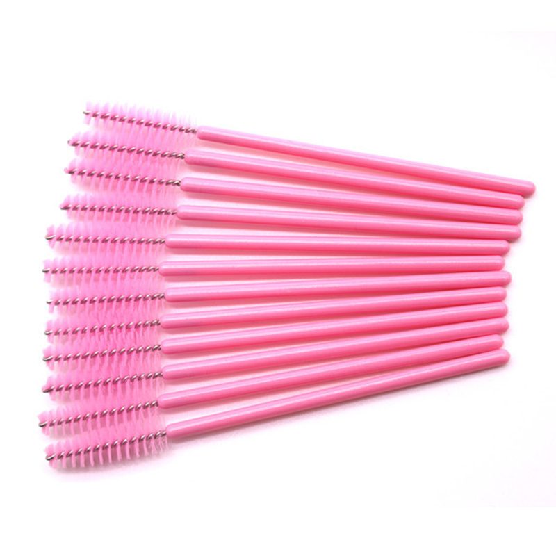 Brush Synthetic Make Up pcs lot Fiber Disposable Eyelash Mascara Applicator Pink and Rose Red Black