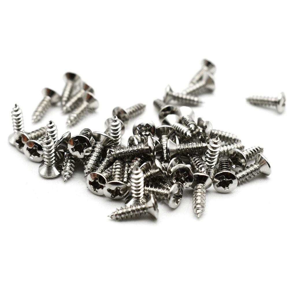 50pcs 3*12mm Guitar Bass Pickguard Mounting Screws for ST TL LP SG Electric Guitarra Gold/Black/Silver/Gun Color