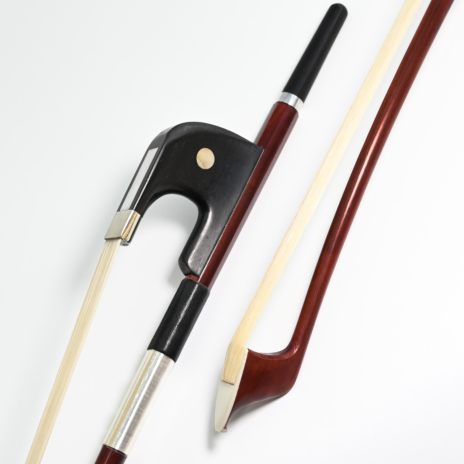 VingoBow 4 Szies German Model Upright Bass Bow Brazilwood Ebony Frog Nickel Silver Part Natural Horsehair 300BG Warm Tone