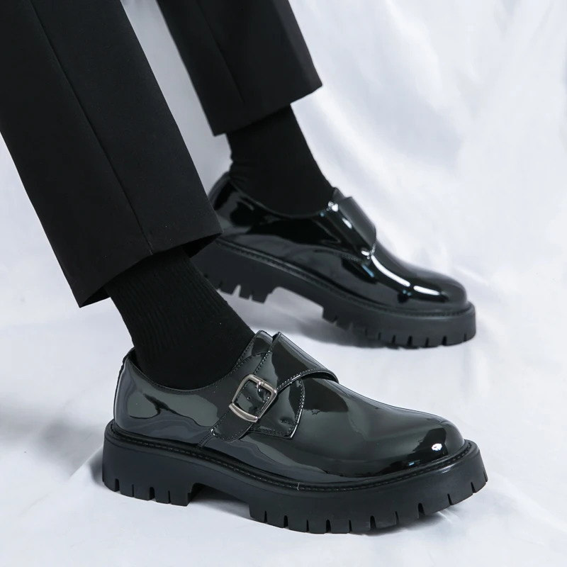 Selling Thick Soled Banquet Loafers Europe America Mens Office Business Shoes Shiny Leather Shoes for Mens Free Delivery 241108