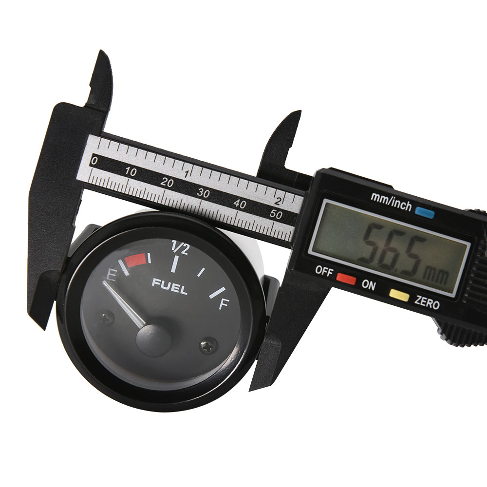 AD 52mm 12V DC Mechanical Car Fuel Level Gauge Oil FG /Car Meter White LED Light Black Rim Automotive Gauges